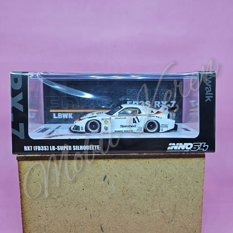 diecast Inno 64 LBWK Liberty Walk LB-Silhouette works LBWK (FD3S) RX-7 LB-Super Silhouette Mazda whi