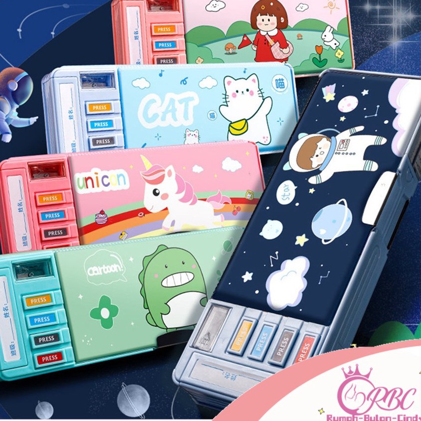 

Official Shop Tempat Pensil Multifungsi Motif Untuk Anak Kotak Pensil Pola Kartun Lapisan Ganda dan Tunggal dengan Rautan Kapasitas