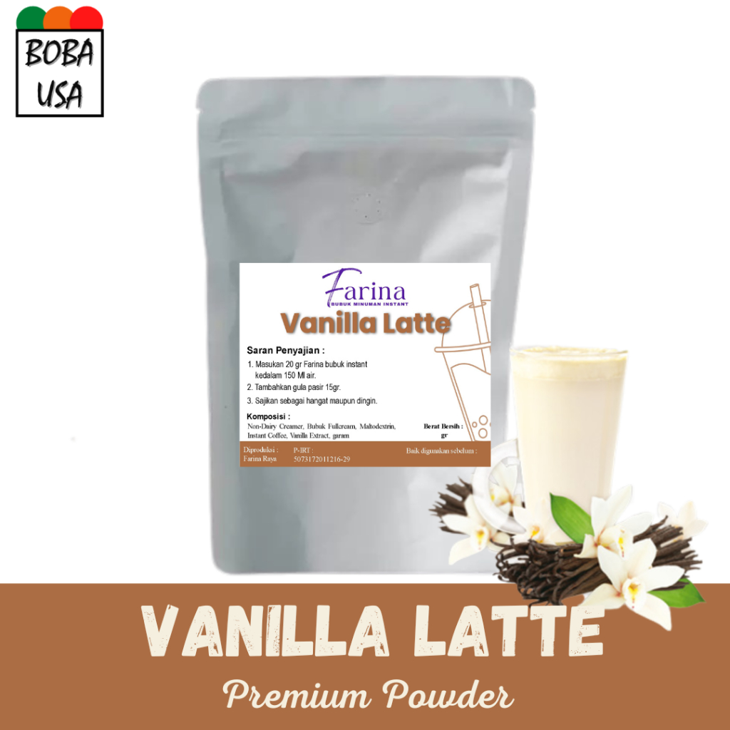 

Bubuk Vanilla Latte 1kg Premium/Bubuk Minuman Kekinian Rasa Coffee Latte Vanilla-Tanara