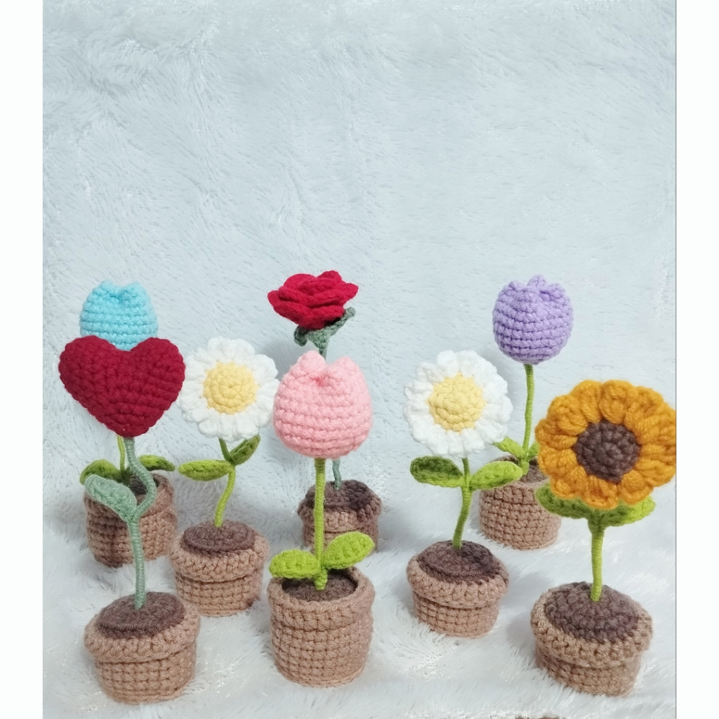 Bunga Rajut | Bunga Hias| Hiasan Meja