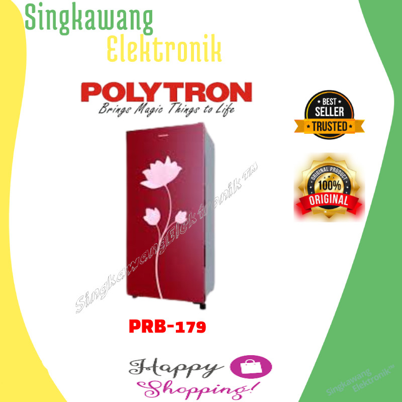 Kulkas POLYTRON BELLEZA 1 Pintu PRB 179 RED(MERAH) 170 Liter