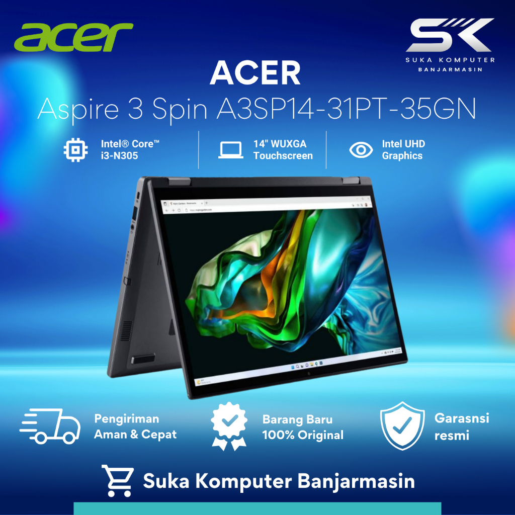 Acer Aspire 3 Spin A3SP14-31PT-35GN /Core i3-N305/8GB/512GB SSD/W11+OHS