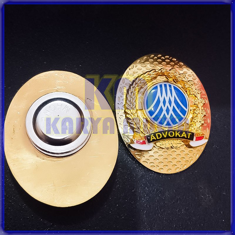 Pin Logo Peradi Advokat Biru Pin Peradi Advokat Oval Peniti Magnet Model Oval - Karya Mulya.