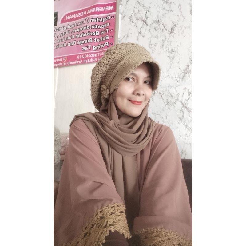 Topi rajut wanita, topi rajut trendy, topi rajut murah, topi rajut stylist, topi rajut kece, topi ra