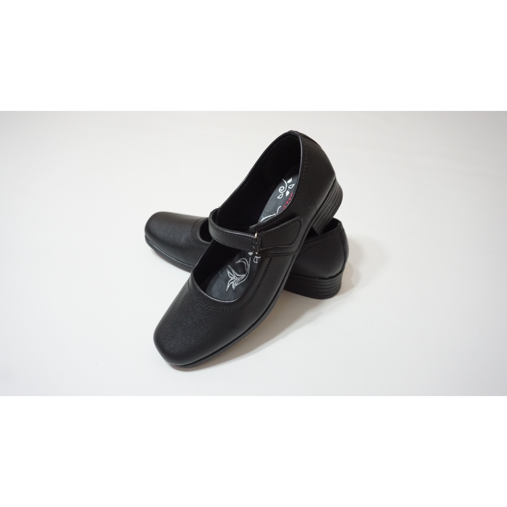 SEPATU HAK PASKIBRA SEPATU PANTOFEL SEPATU SEKOLAH HITAM MILTON KODE LDR