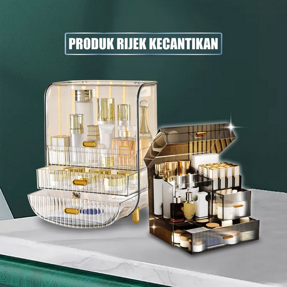 Barang Rijek Rak Kosmetik / Kotak Makeup / Tempat Penyimpanan Brush Make Up Multifungsi / Mangkok