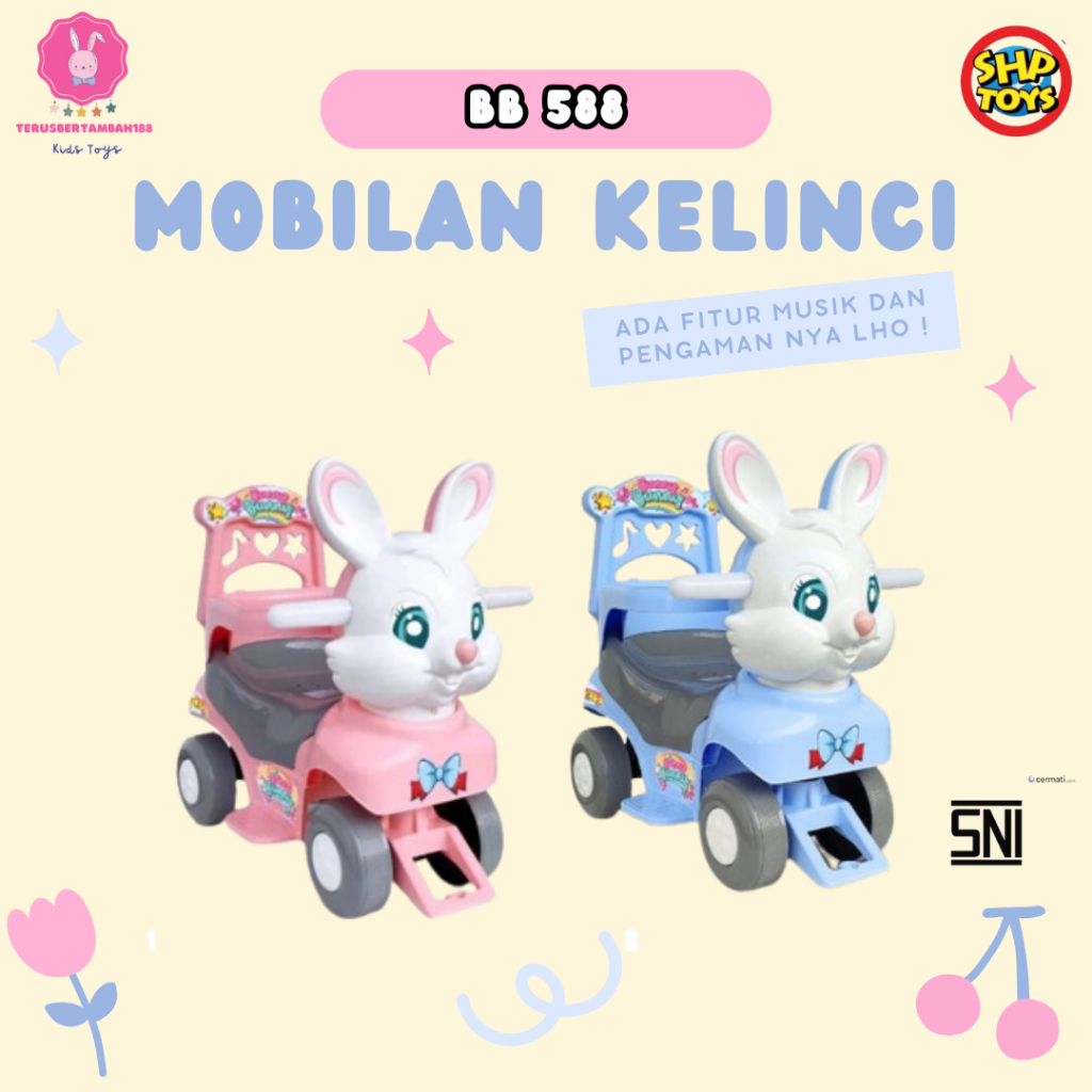 MOBIL DORONG ANAK KARAKTER KELINCI / MOBILAN DORONG KELINCI / MAINAN KARAKTER ANAK BUNNY BUNNY 558