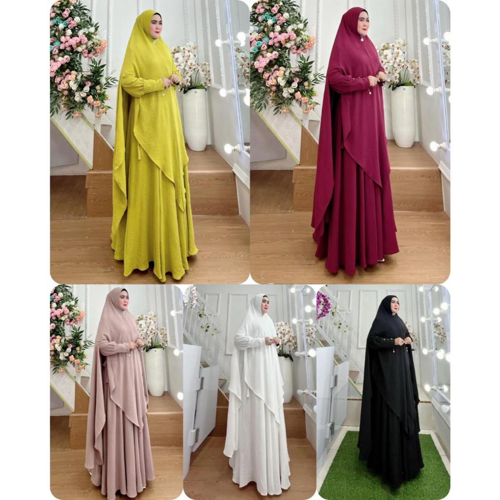 Jubah air flow set By Dijah Syari Gamis set Khimar Jubah