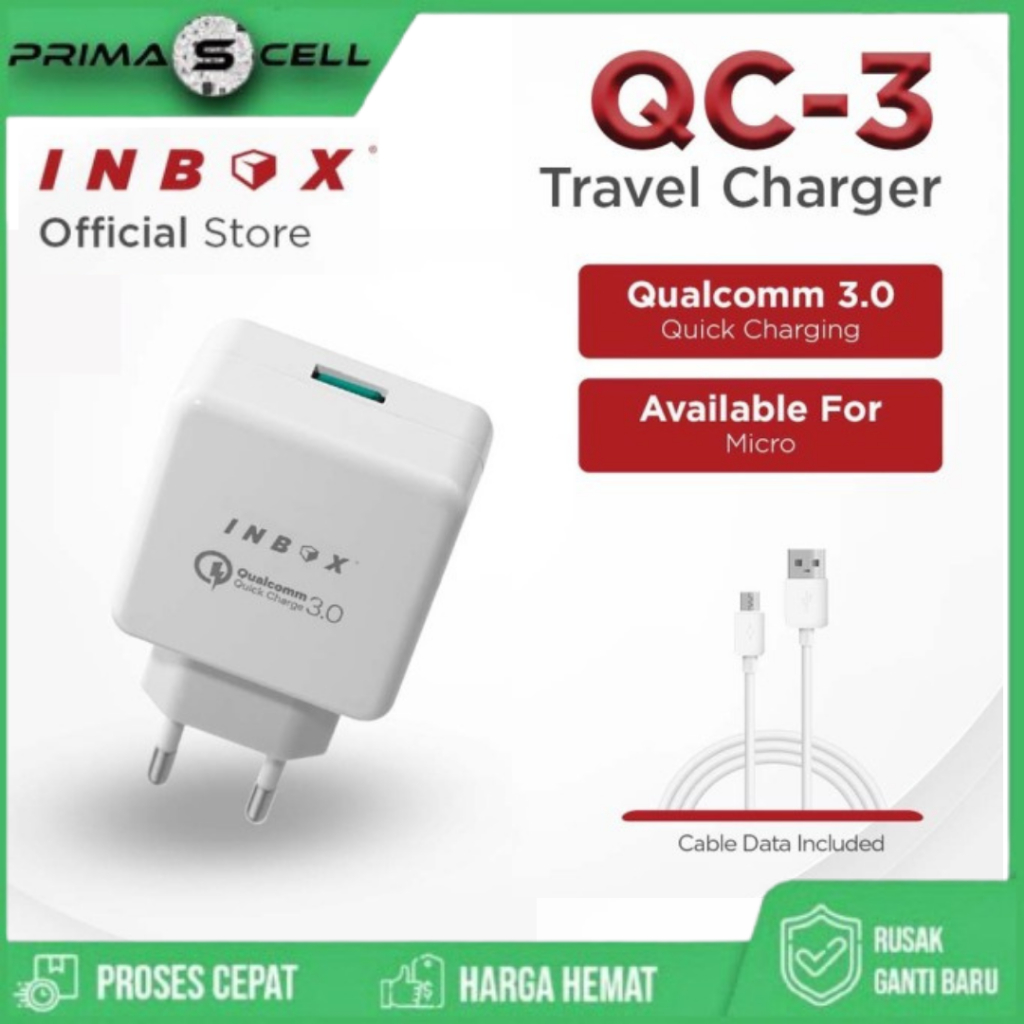 Kepala Charger Adaptor Travel Charger Inbox QC-3