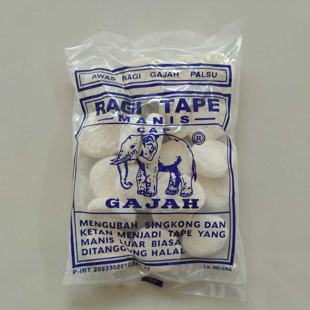 Ragi Tape Cap Gajah, Ragi Tape Manis, Ragi Tape singkong, Ragi Peuyeum, Ragi Tapai