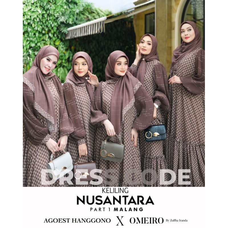 Dress Code Nusantara Gamis Syari Agoest Hanggono X Omeiro Syar'i Original Dress Seragam Malang Set K