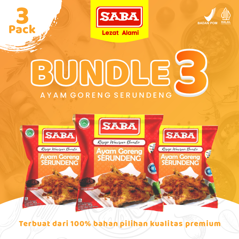 

SABA - 3 Pcs Ayam Goreng Serundeng Frozen 500 gr BPOM Frozen Food Sehat Alami
