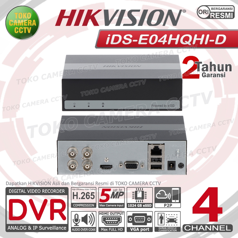 DVR HIKVISION 4 CHANNEL DVR eSSD CCTV 4CH RECORDER HIKVISION