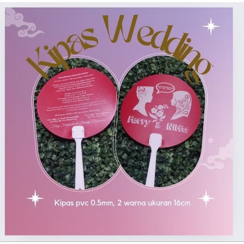 Kipas Wedding pvc/souvenir kipas wedding