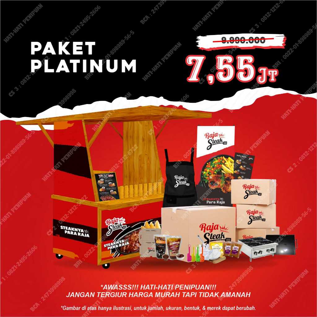 

Paket Usaha Steak Ayam Kekinian - Paket Platinum