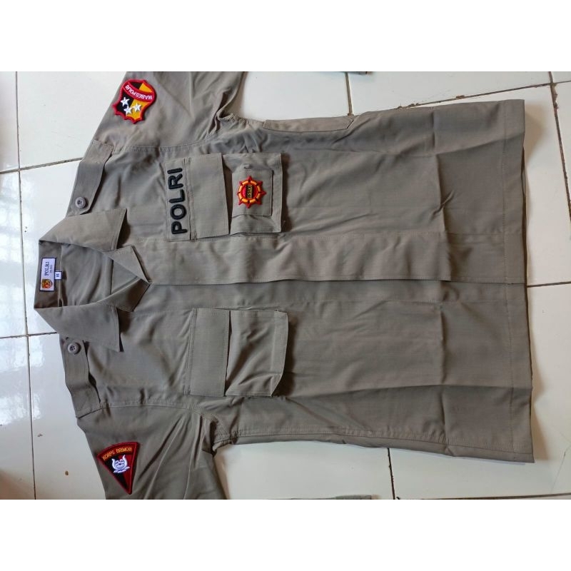 BAJU PDL COKLAT TACTICAL HALUS PEMBAGIAN POLRI BRIMOB 2024, PDL COKLAT TERBARU TERBARU HALUS 2024