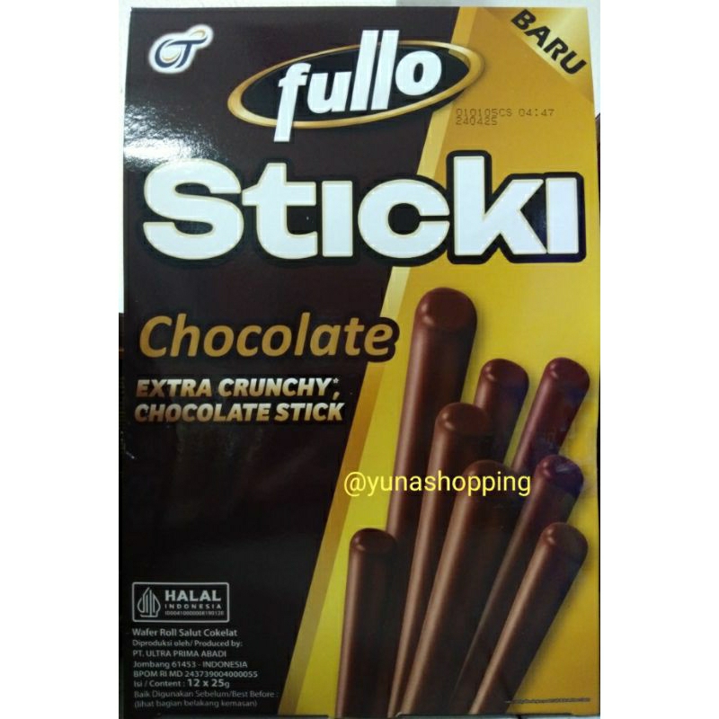 

Fullo Sticki chocolate wafer roll box isi 12 x 25g