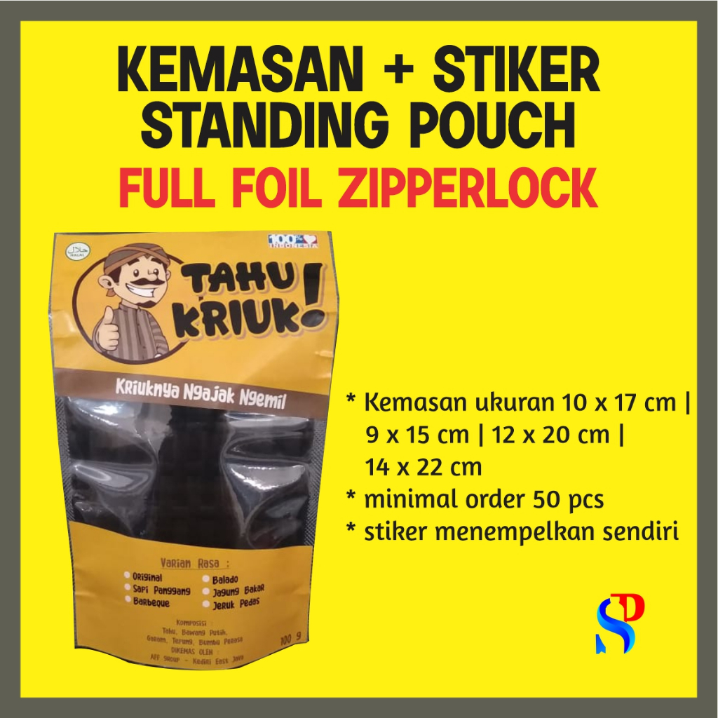 

[100PCS] STANDING POUCH PLASTIK PP (10x17/10 x 17) + STIKER LABEL/FREE DESAIN