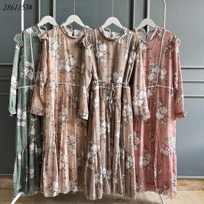 (Bisa COD)maxi flower bangkok/Long dress import