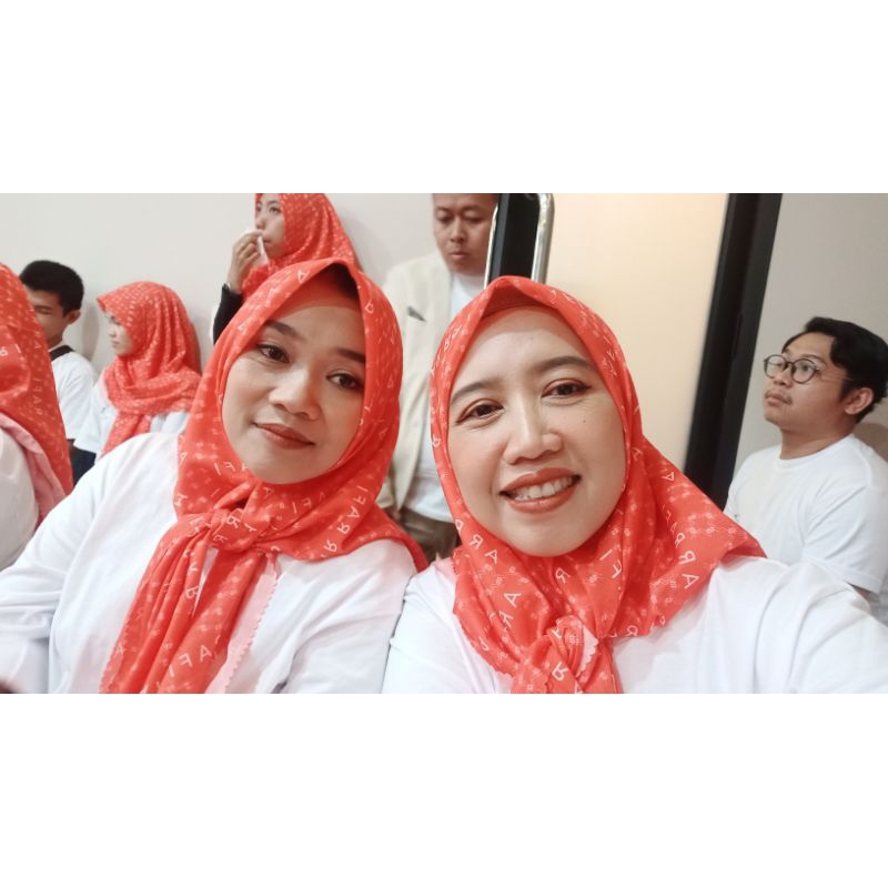 Arrafi Ashika Scarf | Hijab Kemerdekaan Segiempat Merah Putih Original Arrafi