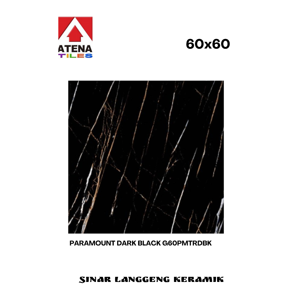 GRANIT ATENA/PARAMOUNT DARK BLACK G60PMTRDBK/60X60/GLOSSY/LANTAI