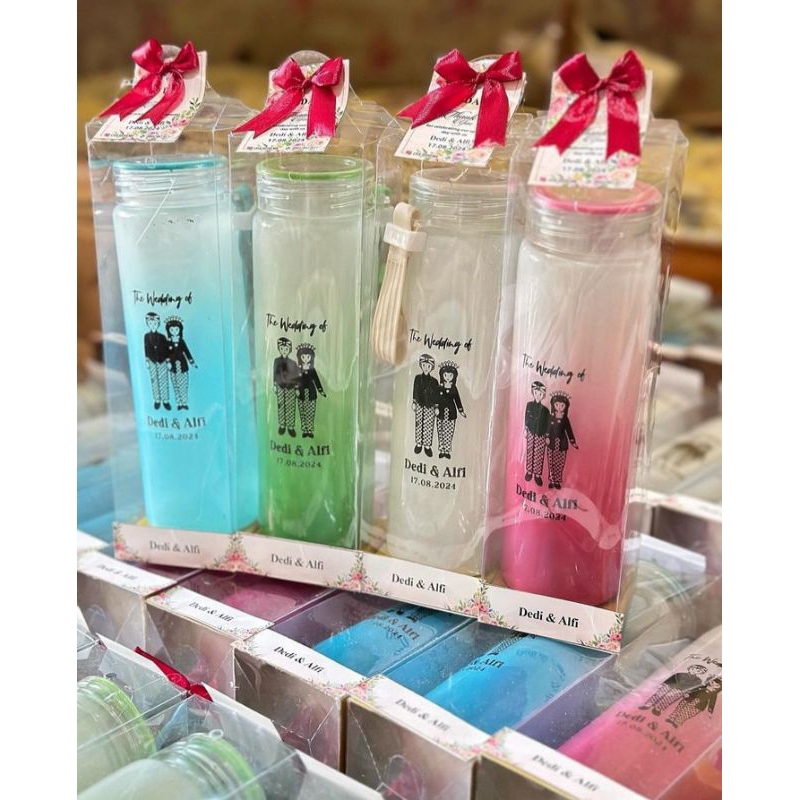 Souvenir Tumbler Rainbow/Souvenir pernikahan/Souvenir baby/souvenir botol minum/ free Costume Sablon