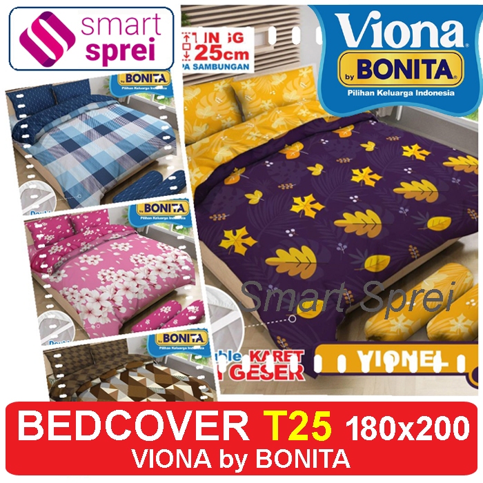 BEDCOVER BONITA 180x200 VIONA / BEDCOVER VIONA 180x200 FLAT / BEDCOVER BONITA KING TINGGI 25