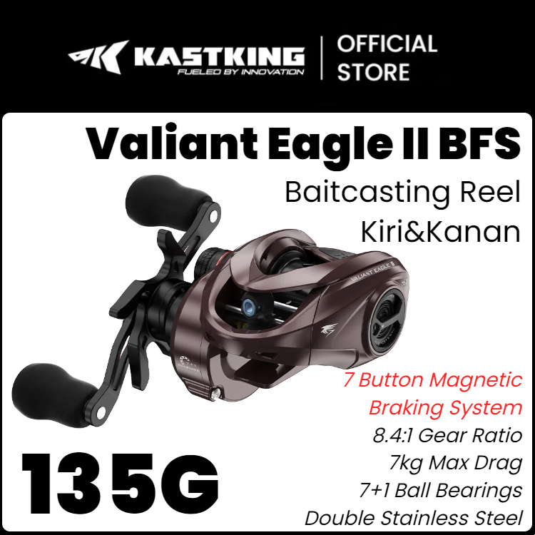 [OFFICIAL] KastKing Valiant Eagle II BFS Baitcasting Reel Pancing Drag Clicker Bait Finesse System, 