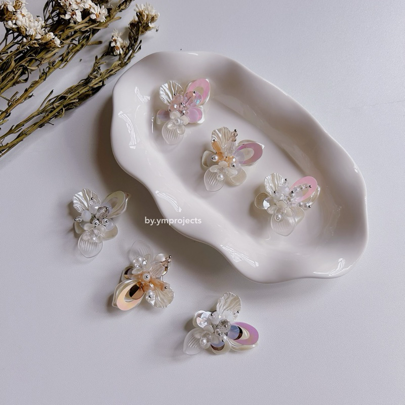 VINCA BROOCH BAJU KERAH KEMEJA - PREMIUM CRYSTAL STATEMENT BROOCH JUNTAI MANIK PAYET BEADS PEARL MUT