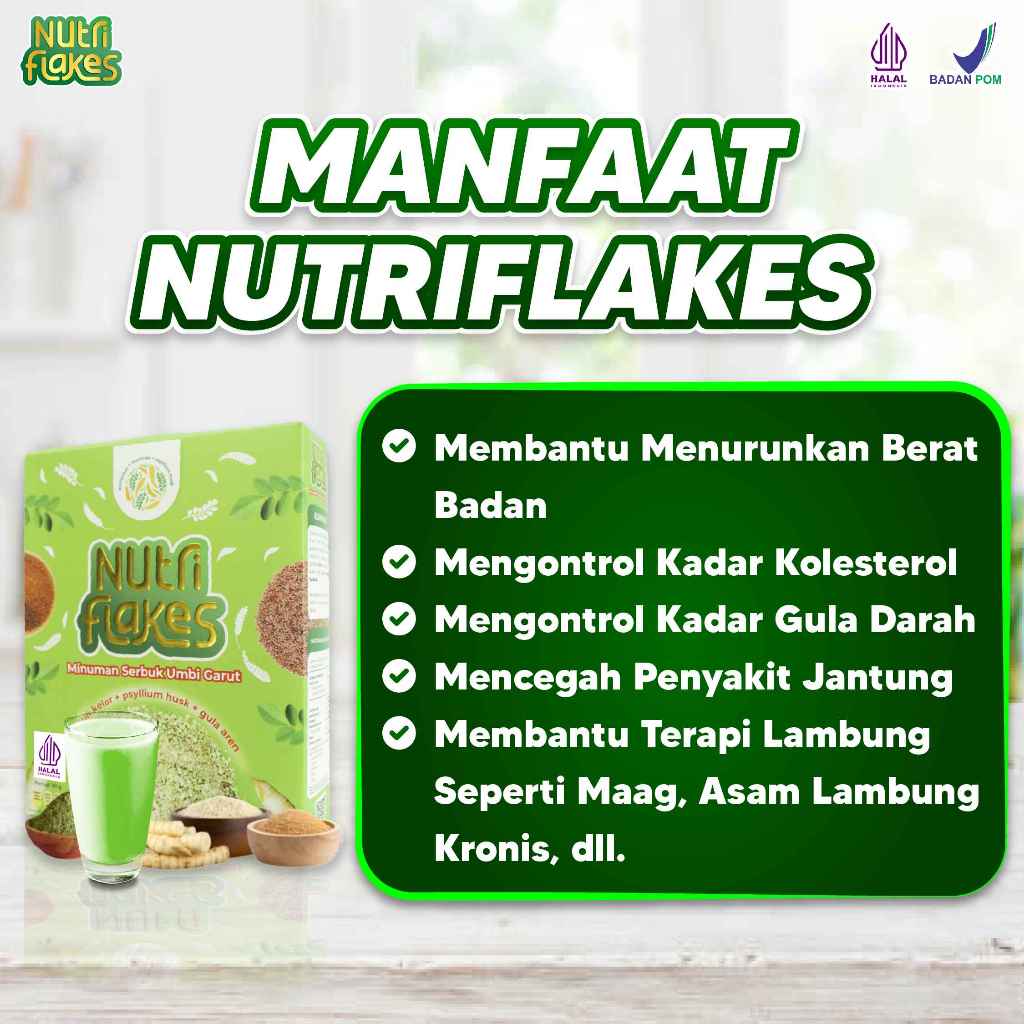 

Nutriflakes Sereal Sehat Umbi Garut Atasi Gerd Dan Maag 280gr