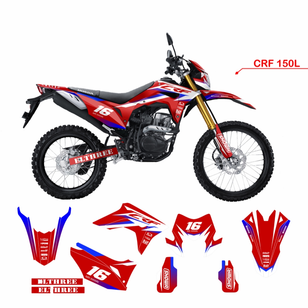 Decal Honda CRF 150L STRIPING CRF 150L 178 HITAM HIJAU