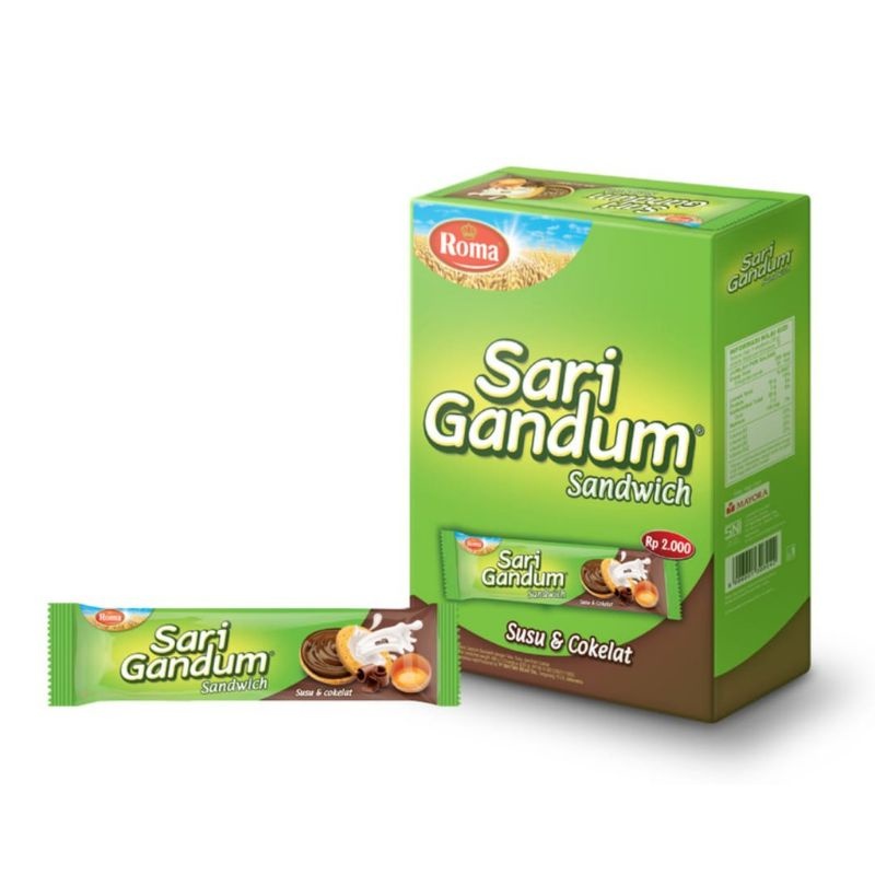 

ROMA Sari Gandum Cokelat Box Isi 12 Bungkus @39 Gram/Pcs