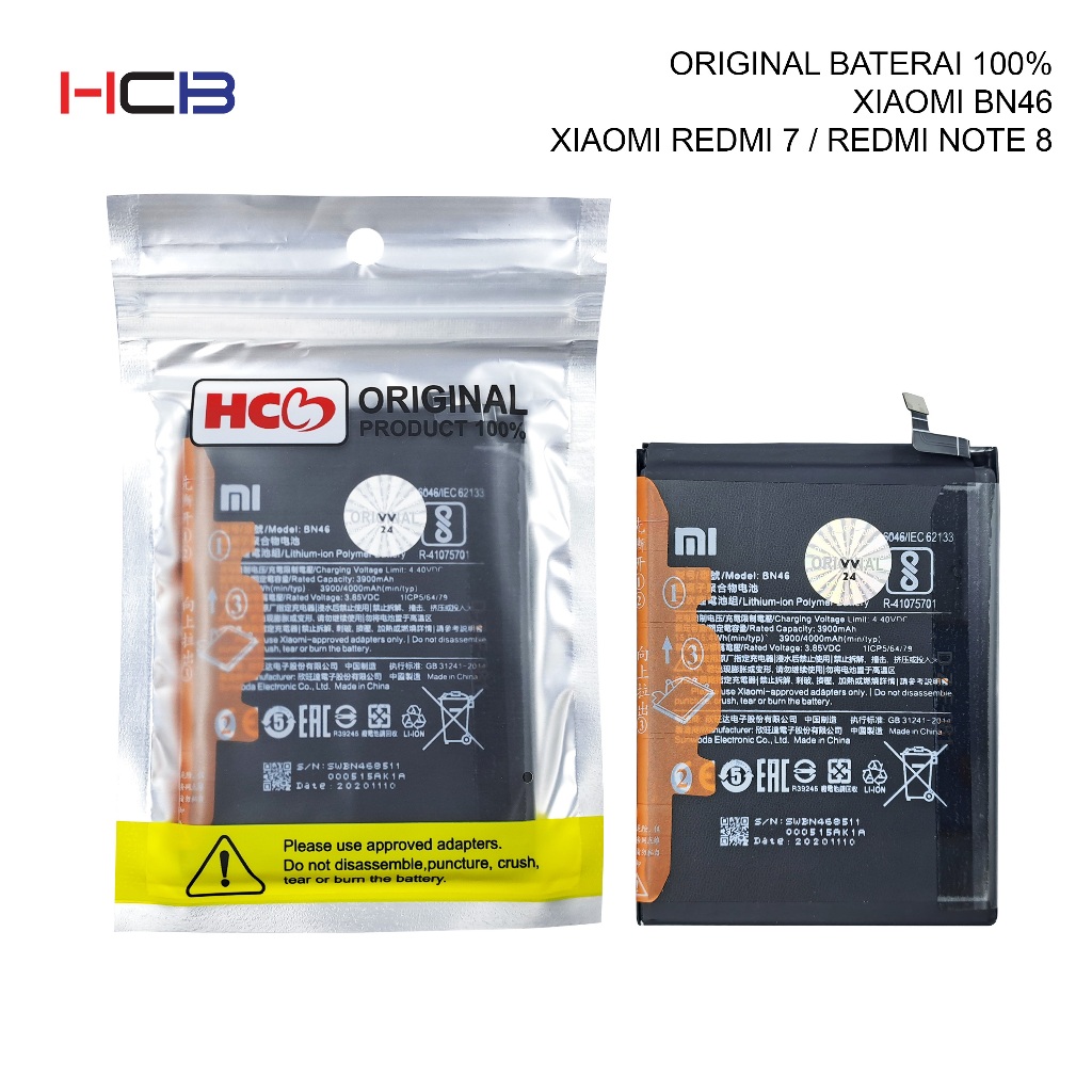 BATERAI XIAOMI BN46 REDMI7 / REDMI NOTE 8 ORIGINAL 100%