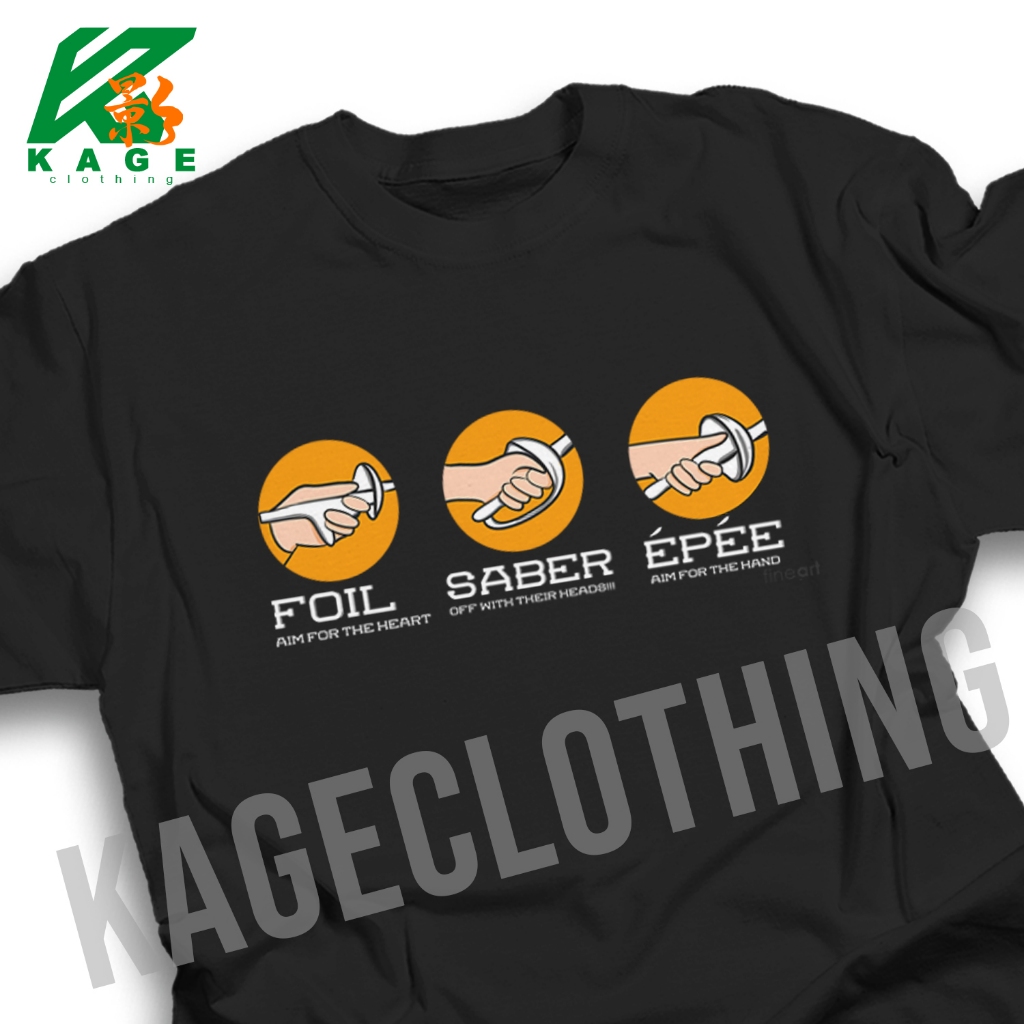 Kaos FENCING Tshirt baju distro cotton combed 30s UNISEX  KAOS ANGGAR
