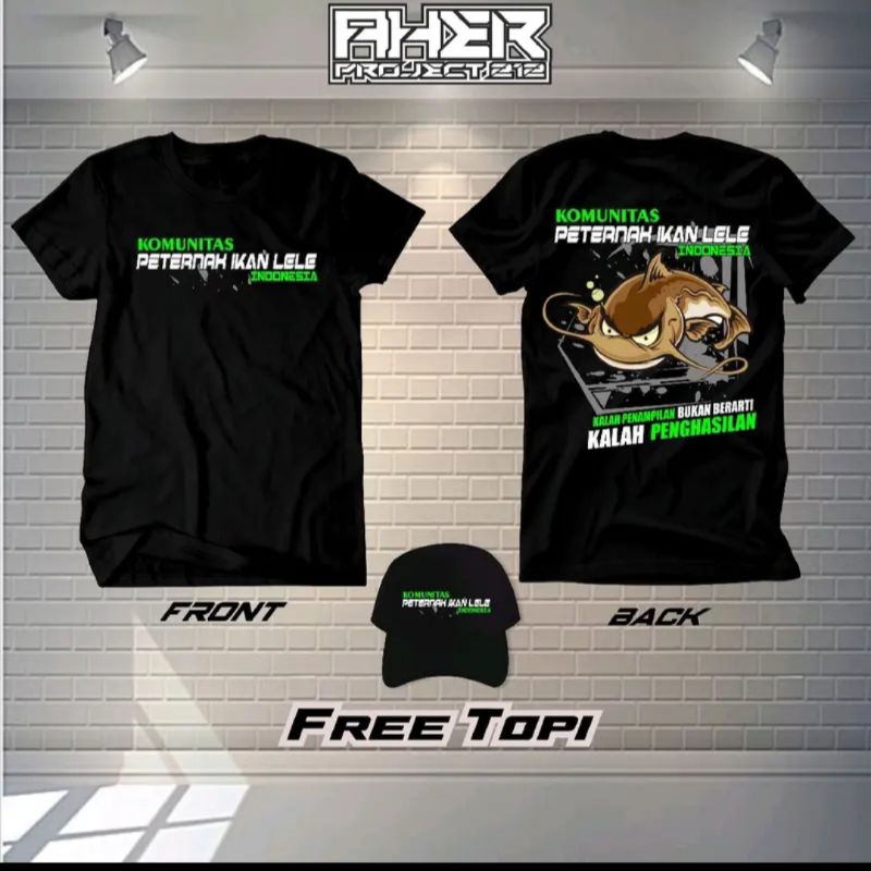 KAOS PETERNAK LELE FREE TOPI || KAOS LELE || KAOS PETERNAK IKAN || KUALITAS PREMIUM