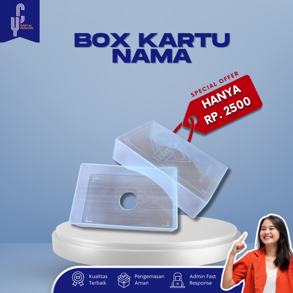 

Box Kartu Nama Plastik - Name Card Storage Box Muat 100 Lembar Murah