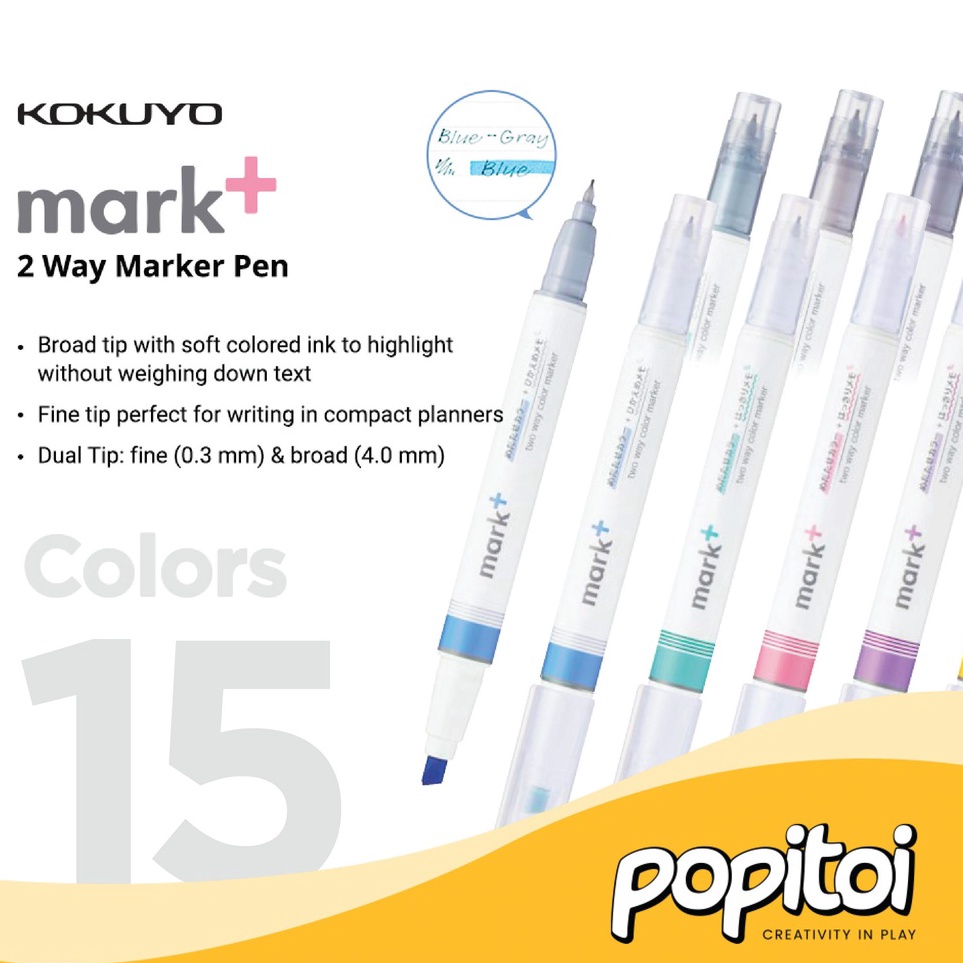 

KODE Q85F KOKUYO Mark TWO WAY Highlighter Marker Pen