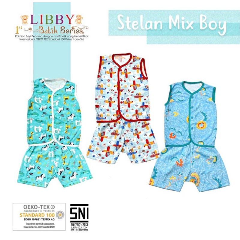 LIBBY Setelan Kutung kancing depan + celana pendek SML