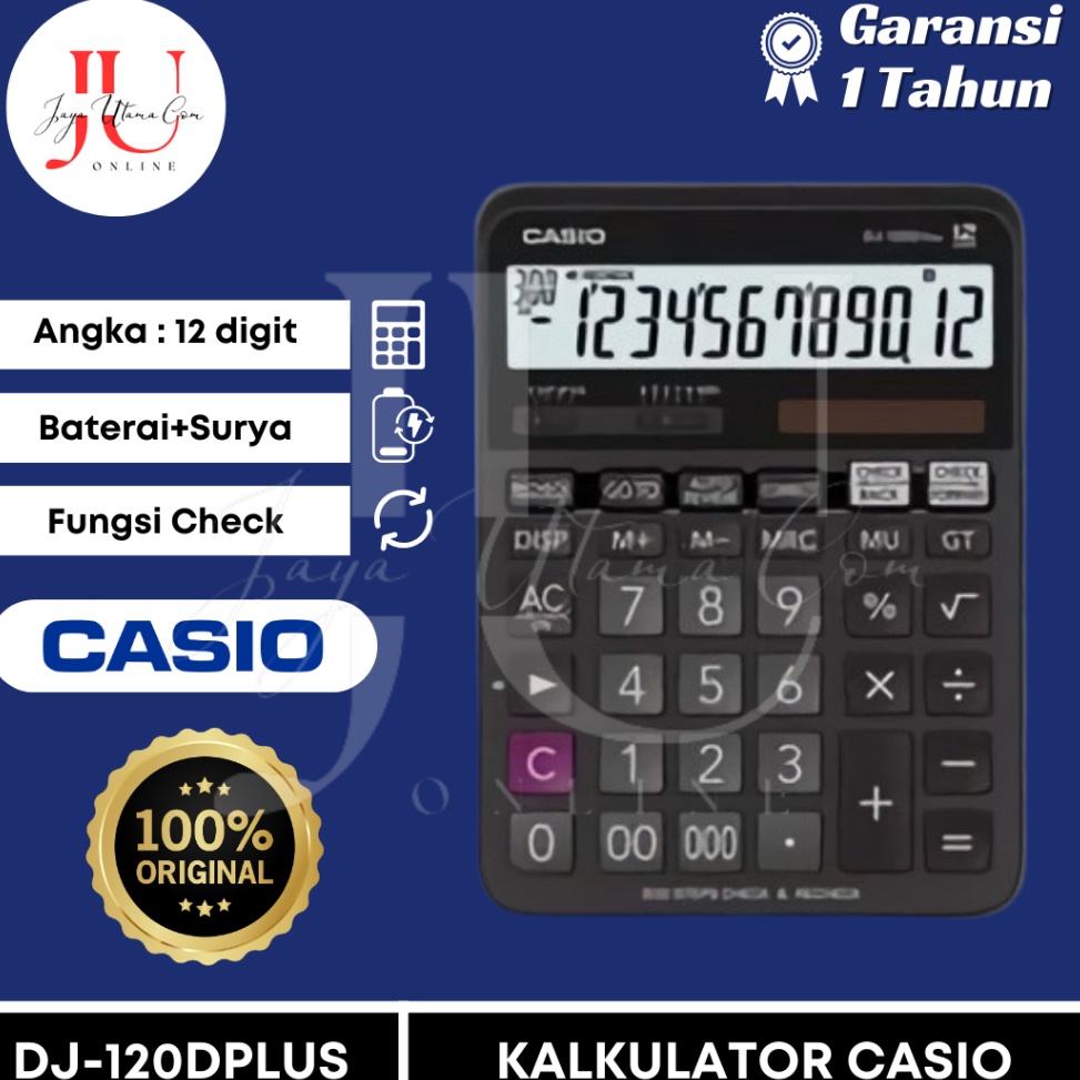 

KODE E97Q Kalkulator Casio DJ 12 D Plus MJ 12D CHECK CORRECT