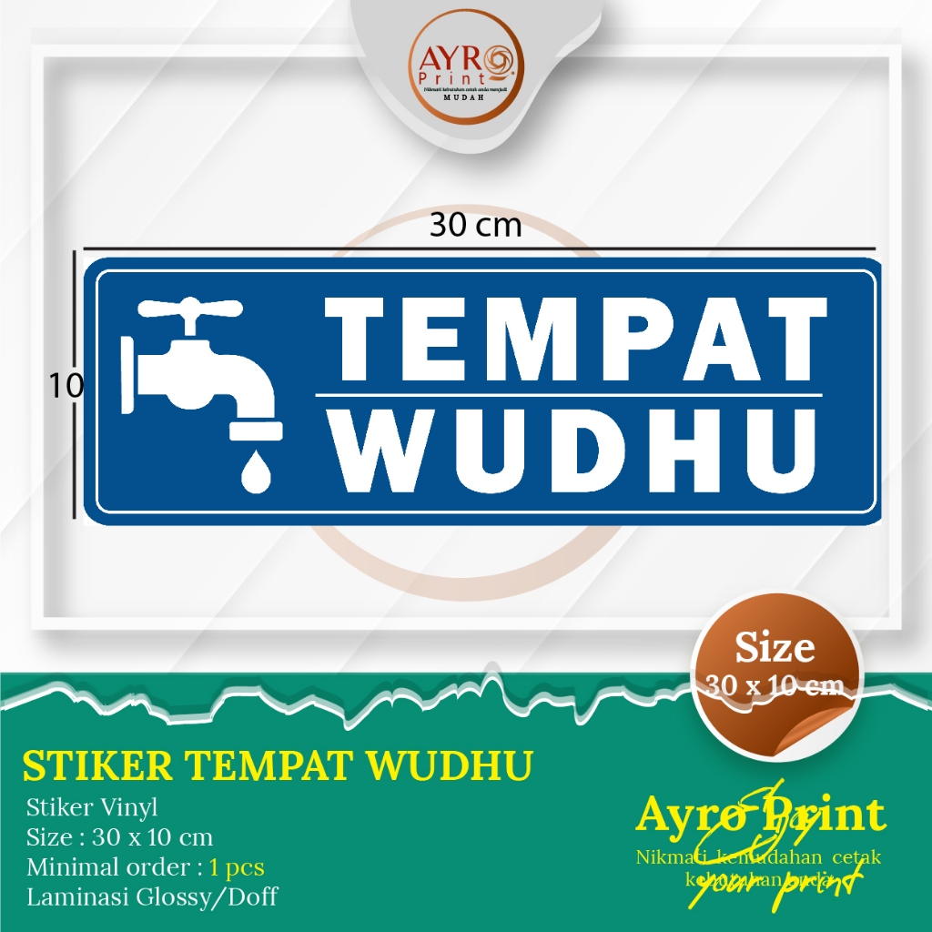 

Sign Stiker Stciker Tempat Wudhu Doff Glossy