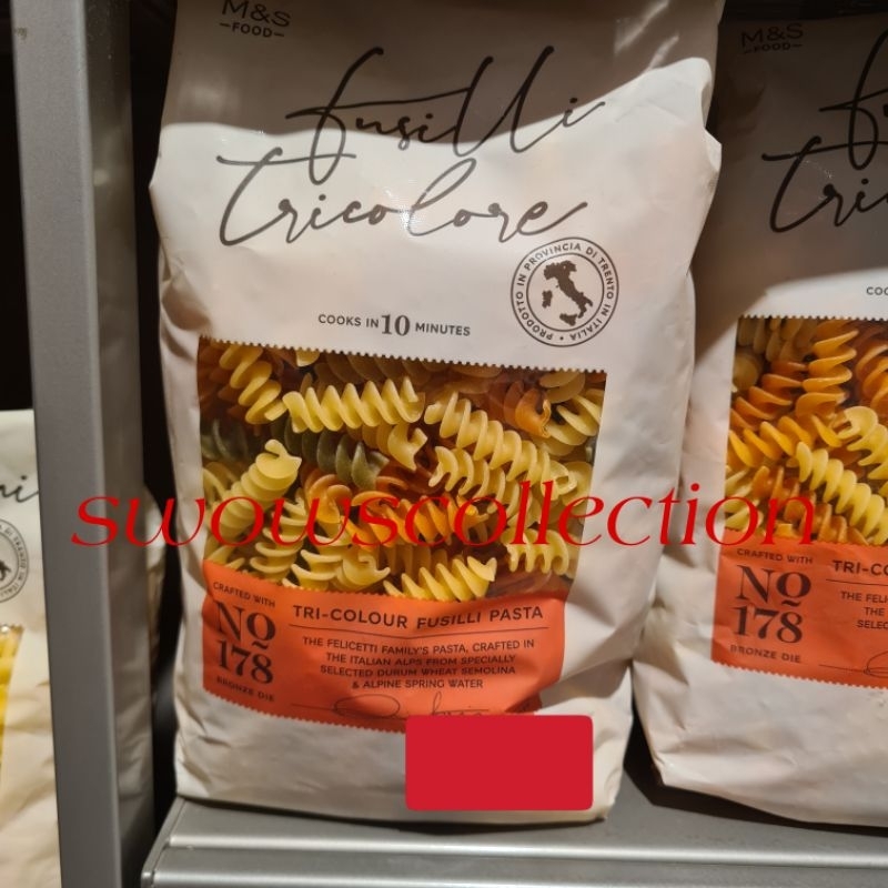 

M&S MARK MARKS & AND SPENCER TRI-COLOUR FUSILLI PASTA MACARONI MAKARONI