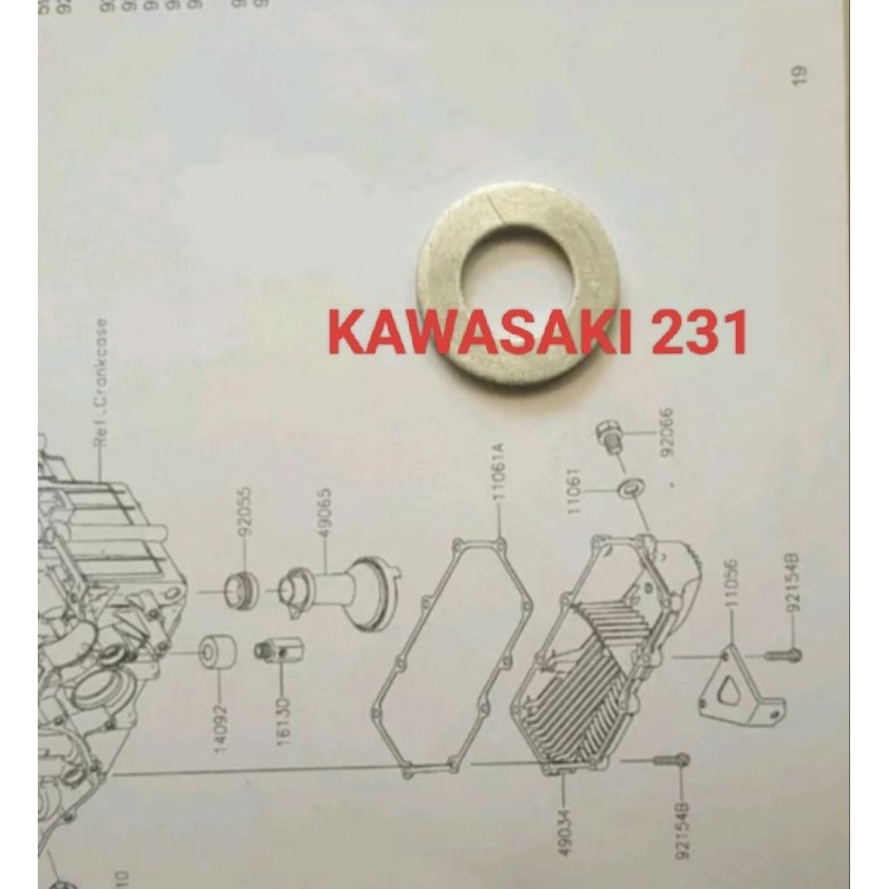 Washer Gasket Ring Baut Tutup Oli Mesin Ninja 250 Karbu Ninja 250 Fi Z250 Original