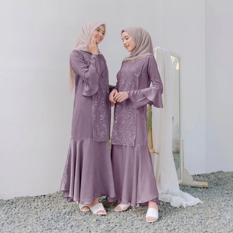 kirana dress vanilla hijab white