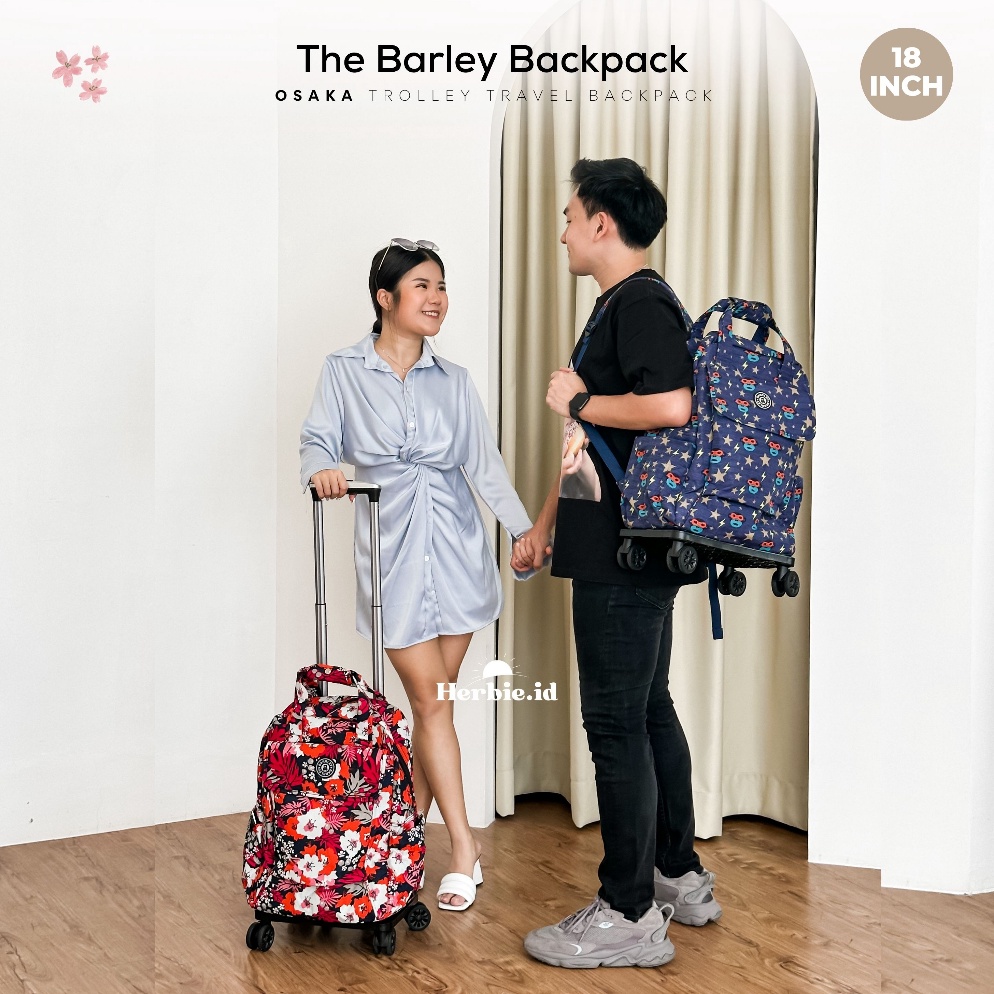 KODE M1U TERBARU 223 TAS RANSEL TROLI THE GAUDI FASHION KOREA BARLEY BAHAN PARASUT ANTI AIR RODA 4 T