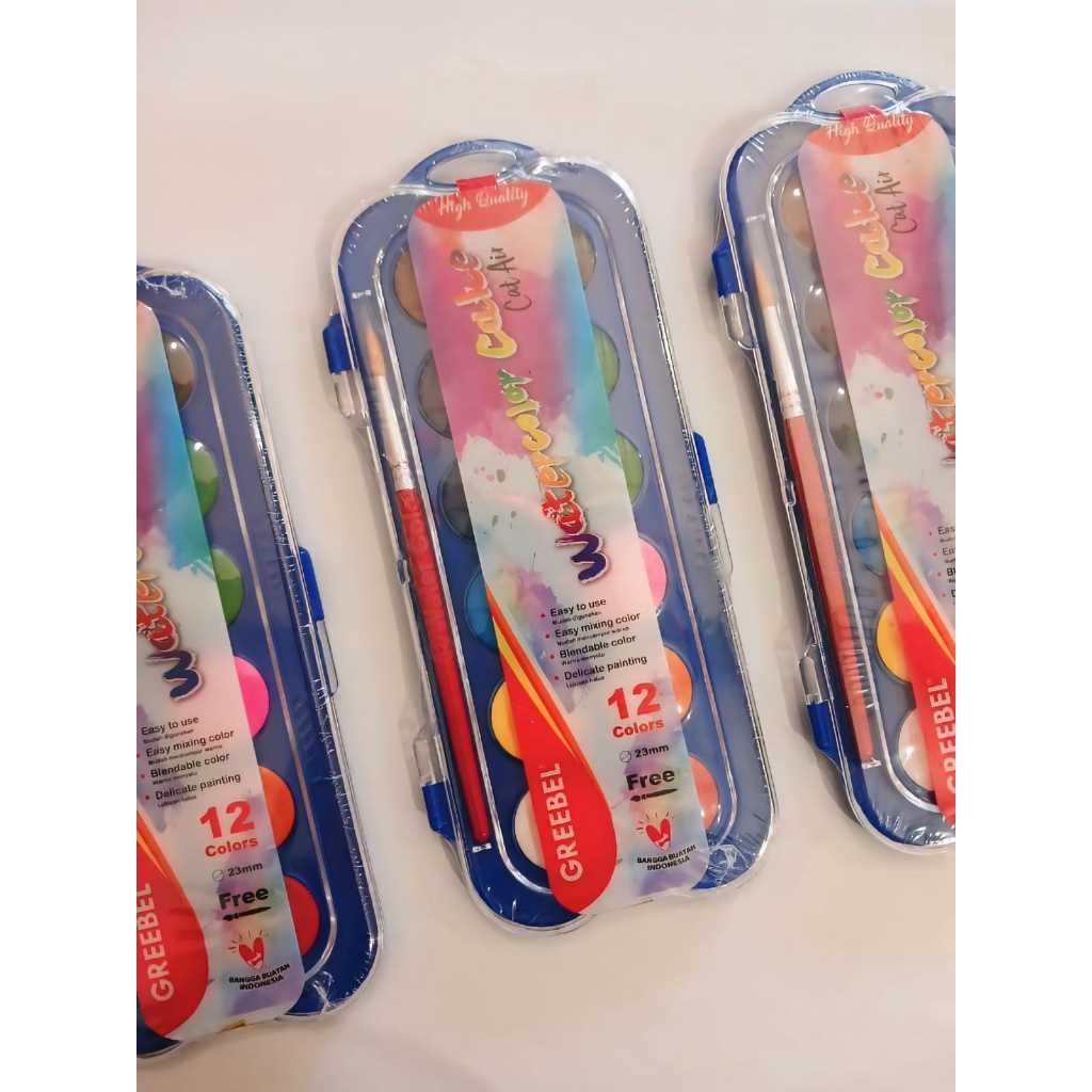 

Cat Air Greebel Isi 12 24 36 48 Warna - Watercolour Cake Gratis Kuas