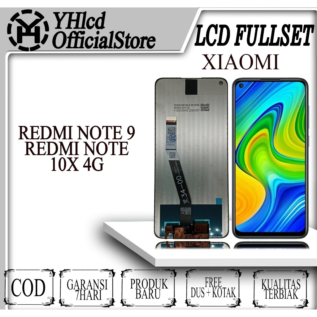 LCD Redmi note 9/note 10x 4g ASLI Fullset - Gratis Alat Servis Bisa COD + Garansi 1 Tahun