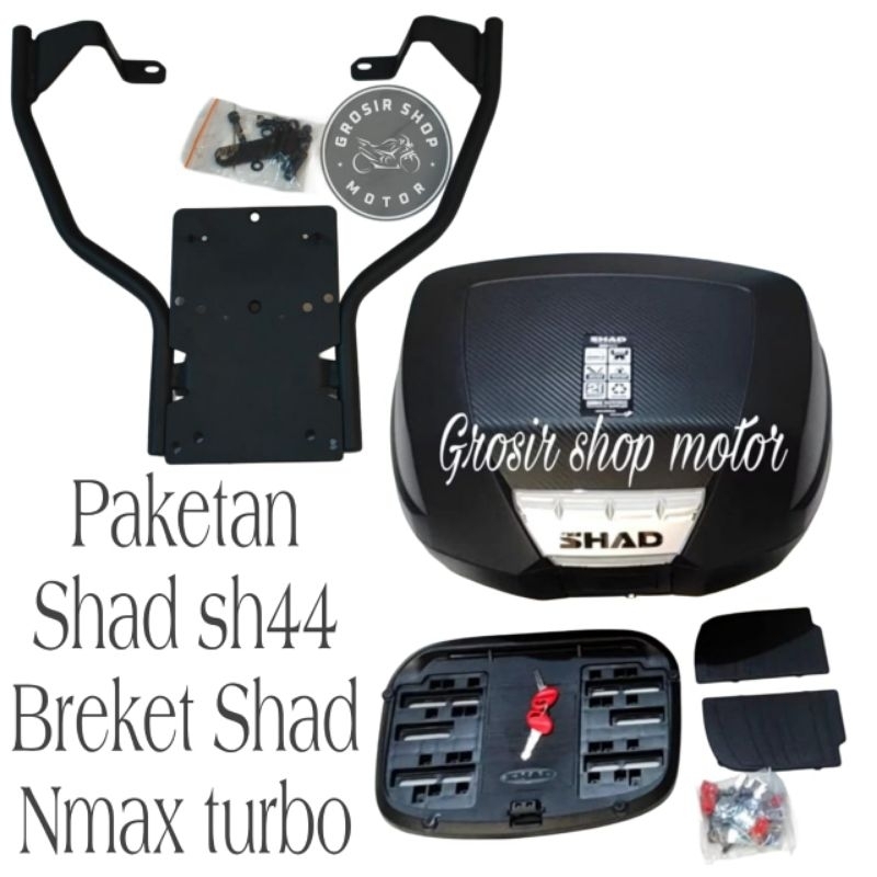 Paketan Box Shad Sh 44 Plus Bracket Nmax turbo / Shad sh44 Plus Breket Box Nmax Turbo & Nmax neo tur