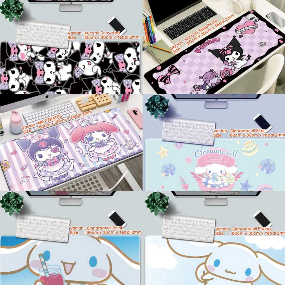 LUCKY CAT  SANRIO CHARACTERS PREMIUM MOUSE PAD PANJANG  LARGE KEYBOARD PAD  GAMING MOUSE PAD  MOUSE 
