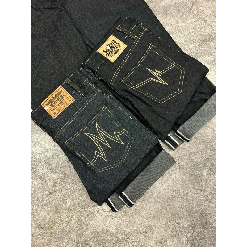 CELANA DENIM SELVEDGE BLACK INDIGO 15OZ (KAKU)