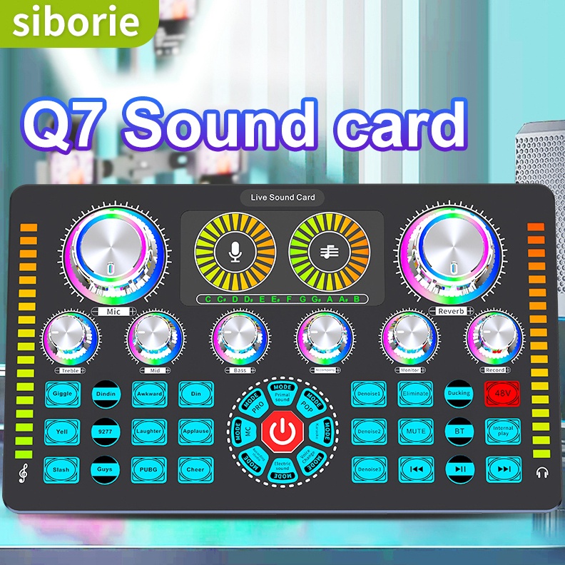 Siborie soundcard Q7 Original Bluetooth Sound Card 48V ditingkatkan Pengurangan kebisingan yang cerd